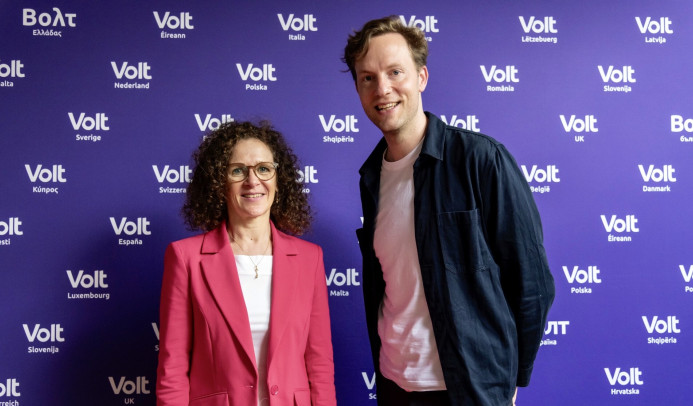 The European lead candidates for the EU elections Damian Boeselager and Sophie in ‘t Veld
